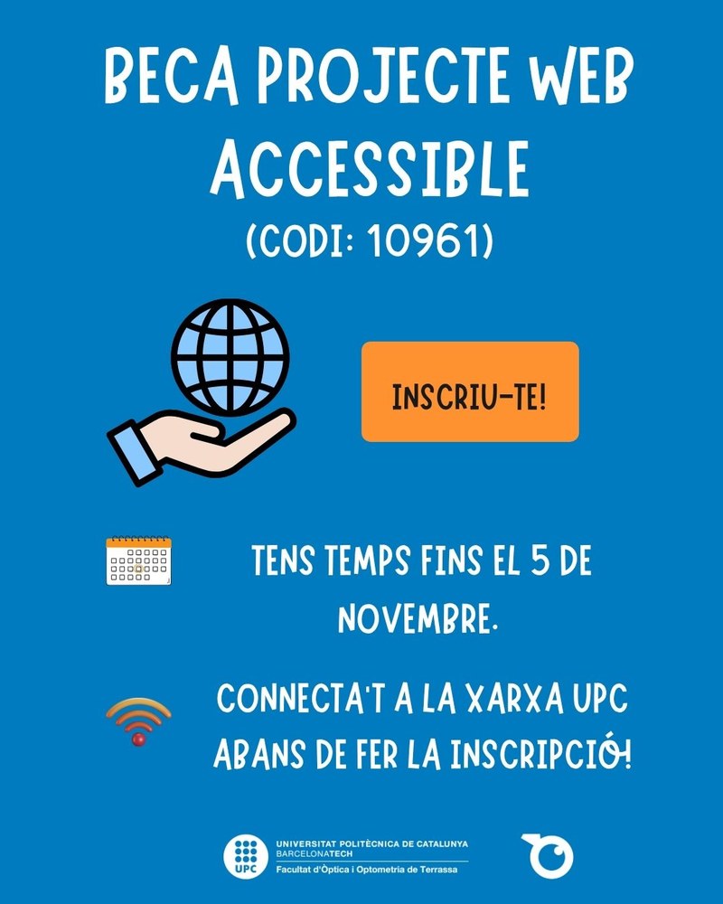 CONVOCATÒRIA BECA PROJECTE WEB ACCESSIBLE