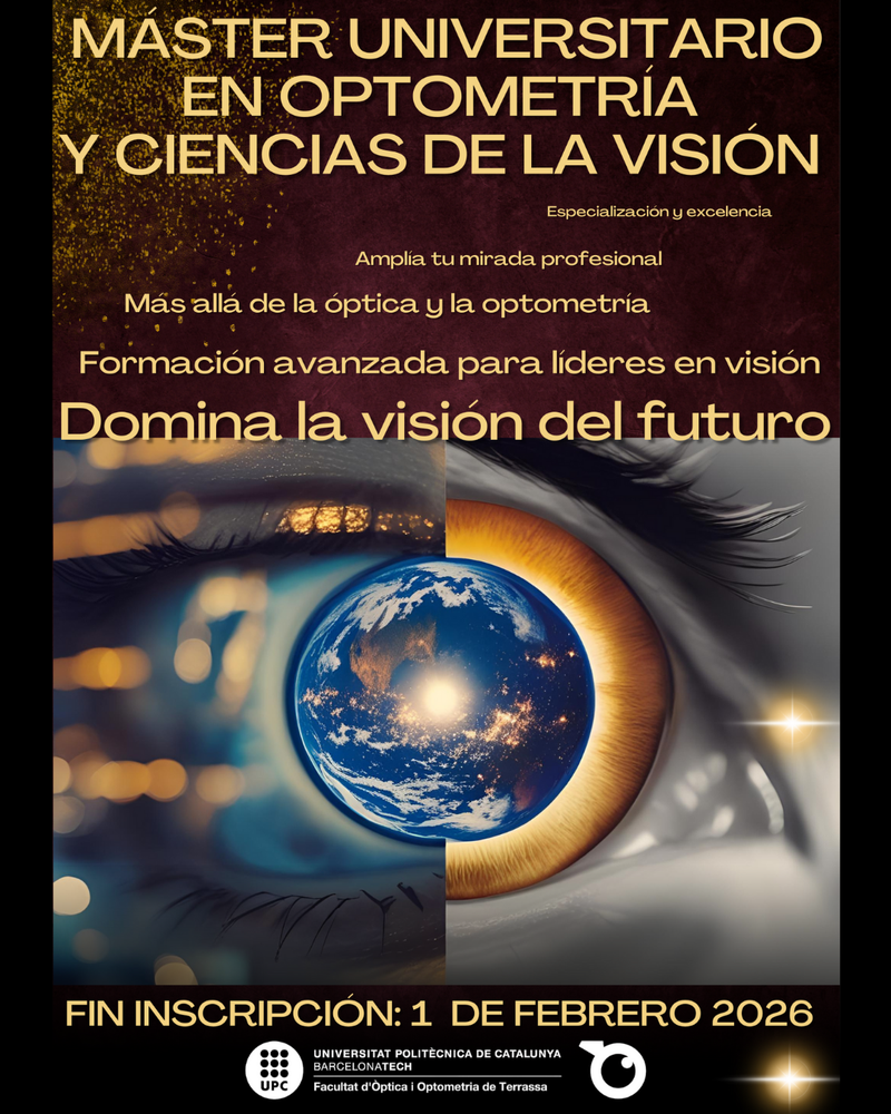 El Màster Universitari en Optometria i Ciències de la Visió obre inscripcions fins a l'1 de febrer de 2026